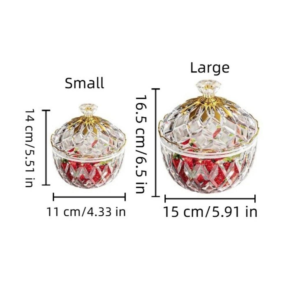 Dust-Proof Transparent Candy Jar Elegant Style Fruit Storage Jar Crystal Snack Jar  Fruit Bowl