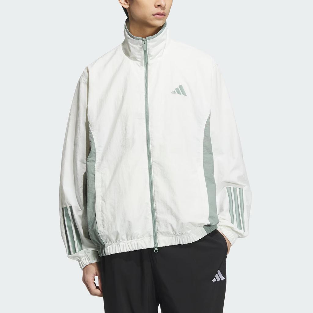 Adidas Vevd Logo Fargeblokk Sport Fritid Langermet Jakke Herrejakker Han-Jade-Hvit KC3922