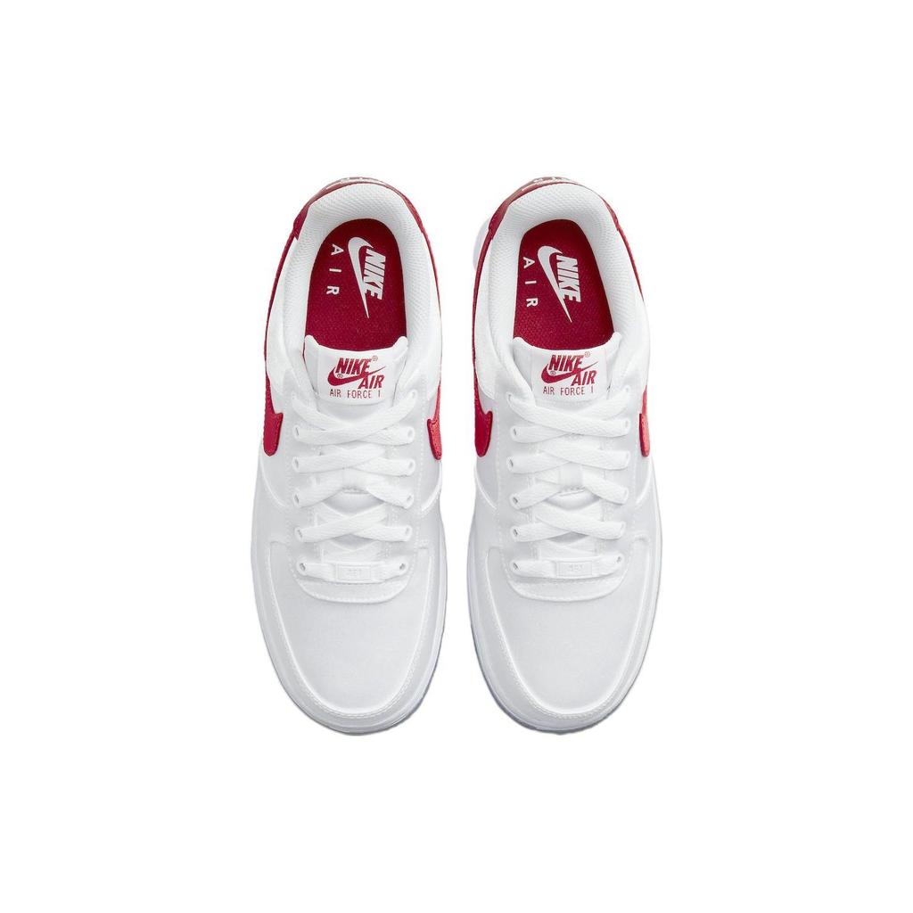 Nike Air Force 1 Low Satin - White Gym Red Women Sneakers DX6541-100
