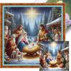 Full Embroidery Cotton Thread 14CT Printed Nativity Cross Stitch Kit Art