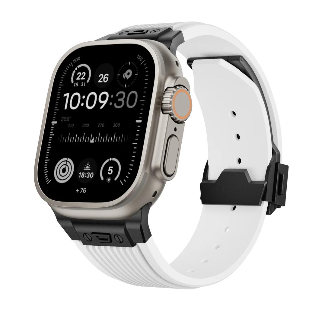 Soft Silicone Strap For Apple Watch Ultra 2 49mm Series 9 8 7 45mm 44mm Sport Rubber Band For iWatch 6 5 4 Se 44 42mm Bracelet