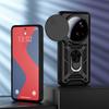 KEYSION Stoßfestes Panzergehäuse für Xiaomi 15 Ultra 5G Slide Camera Lens Protection Ring Stand Phone Back Cover für Xiaomi15 Ultra