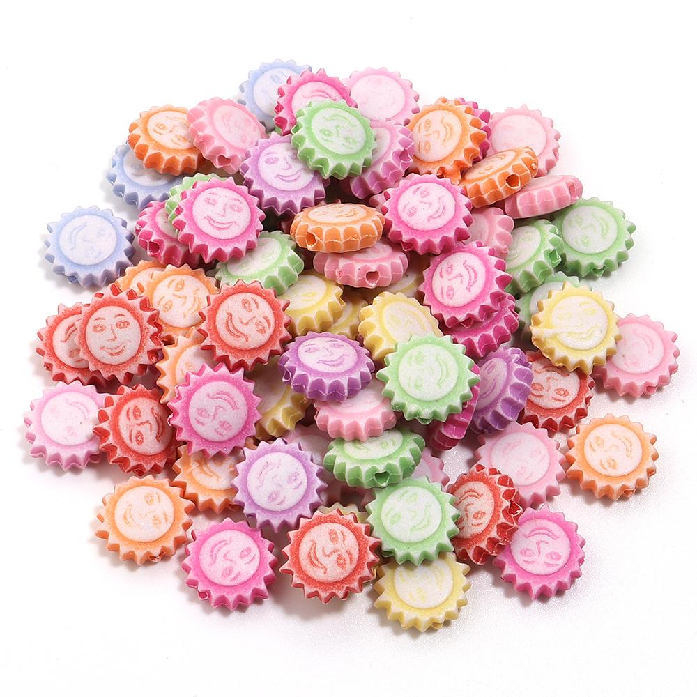 200pcs/lot Multiple Styles Plastic Beads Cat Flower Star Fish Shell Beads Loose Spacer Beads For Jewelry Making DIY Accessories