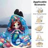1pc Mermaid Printing Blanket - Soft, All-Season Throw for Office Blanket,  | Personalized Gift with Adorable Cartoon Design