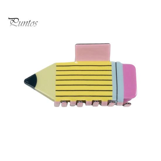 

Заколка-карандаш с рисунком подсолнуха в полоску, заколка для волос с защитой от скольжения, заколка для волос с зубцами, аксессуар для волос «Назад в школу» розовый