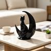 Art Crafts Moon Cat Decoration Minimalist Style Cat Statue Dark Style Desktop Decoration  Holiday
