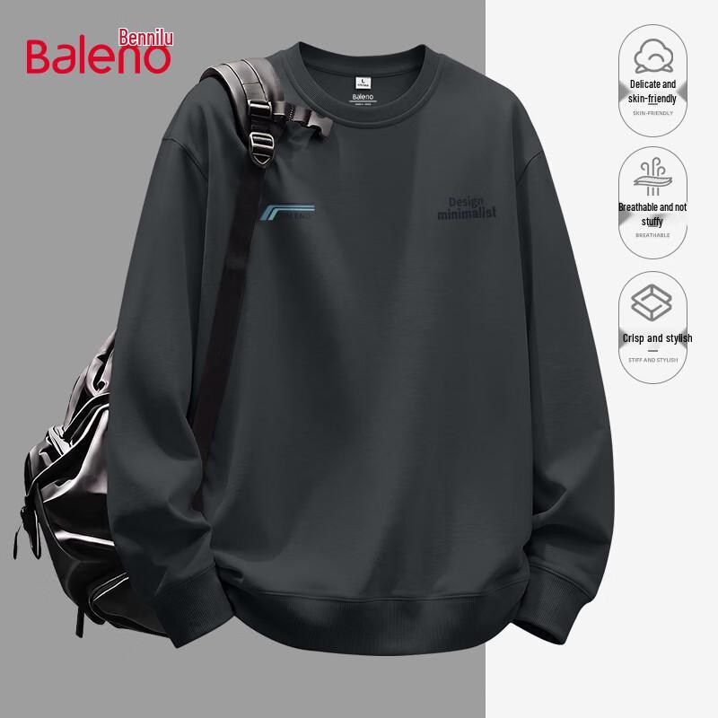 Baleno Men's American Style Loose Fit Versatile Crewneck Sweatshirt