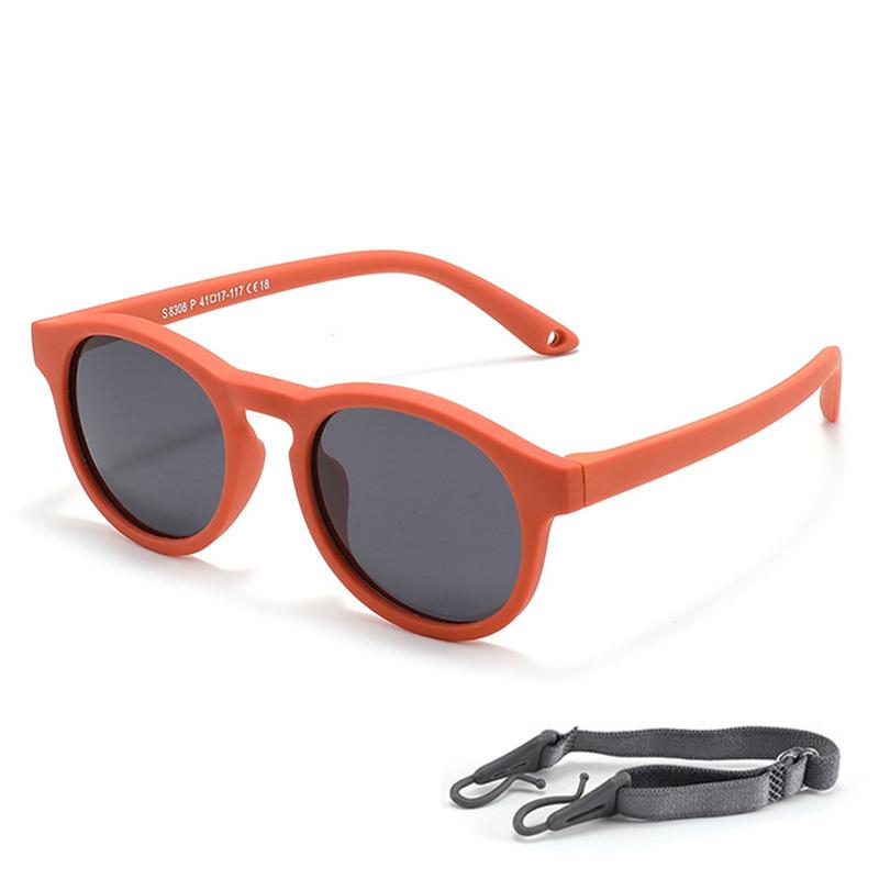 Small Round Polarized Kids Sunglasses Baby Sunglasses with Strap Flexible UV400 Polarized Infant Sunglasses for Ages 0-3 Years