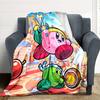 1pc Kirby Soft Skin-Friendly Flannel Blanket with Digital Printing, Various Sizes Available for Family, Friends, Birthday