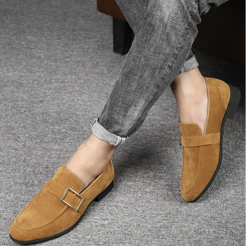 Business Shoes Fashion Men Dress Shoes New Social Wedding Mens Casual Shoe Men Driving Shoe Slip On Leather Shoes Work Loafers