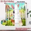 2pcs   2D FLAT PRINTING Curtains (Without Rod) EasterBunnyGarden Light Filtering Modern Curtains Polyester Easy Install Curtains