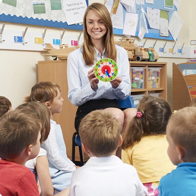 Dětské Montessori dřevěné hodiny Hračky Hodina Minuta Druhá Poznávací Hodiny