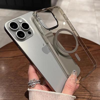 Anwendbar auf iPhone16PROMAX Handyhülle Transparent Magnetische Saugkraft Apple 15 Großes Loch Ultradünner Schutz Vollständig einschließende PC Hartschale