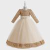 2024 Girls' Sequin Long Sleeve Evening Dress for Catwalk and Events