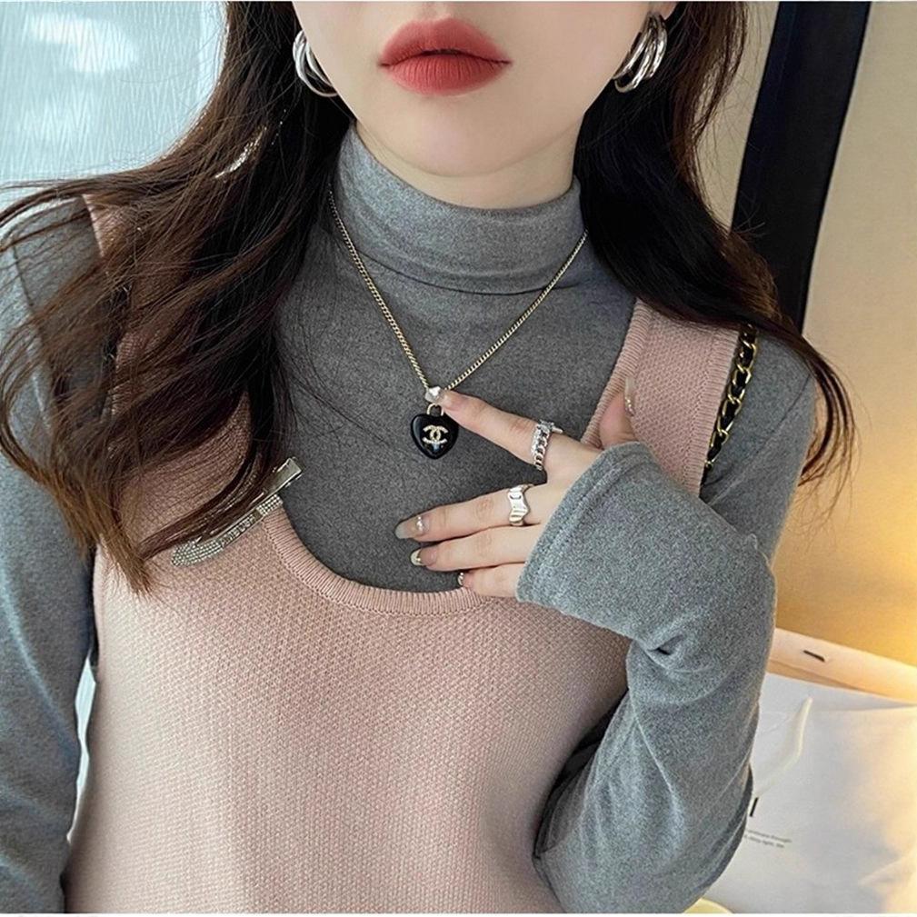 Women's 2025 High-End Chic Brushed Fleece Half-High Neck Long Sleeve Base Layer T-Shirt
