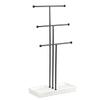 Multifunctional Metal Jewelry Stand Featuring Hook and Trays for Neat Arrangement of Necklaces Bracelets Rings