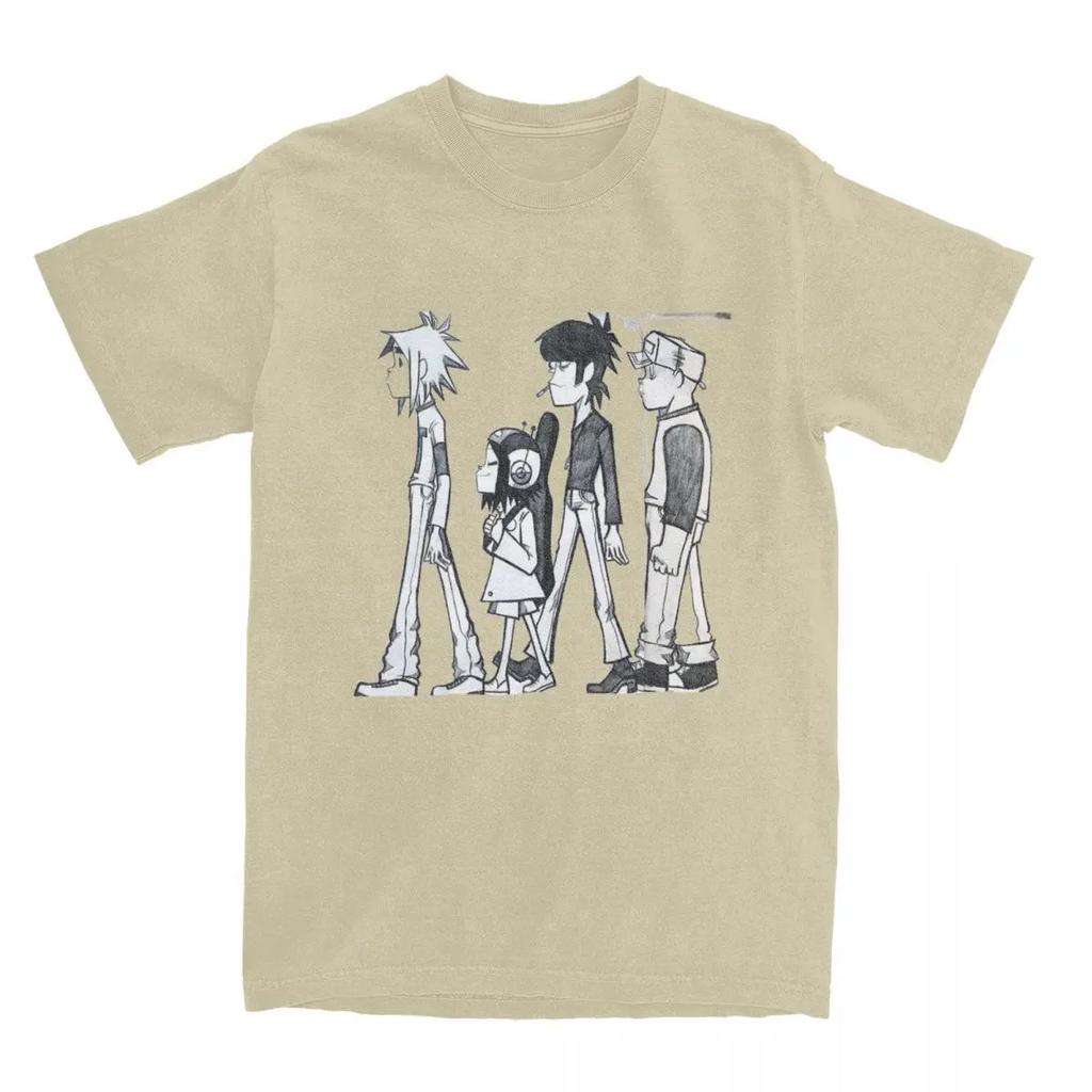 Death Metal Band Gorillaz T Shirts Men's 100% Cotton Leisure T-Shirts Round Neck Trending Tees Short Sleeve Clothes 4XL