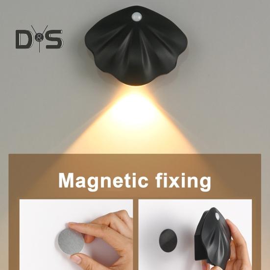 Motion Sensor Night Light Dimmable 3 Light Modes Auto On/Off Rechargeable Simple Installation Wireless Magnetic Wall Light