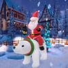 1.85M/6FT Christmas Inflatables Toys Santa Rides A Bear Built-in LED Lights Outdoor Decorations Yard Garden Holiday Party Decor