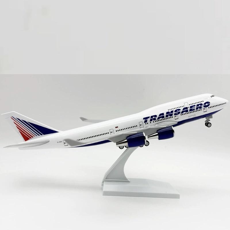 Collection Airplane 30cm Russia Airways  B747 Plane 1/124 Scale Model Diecast Resin Aircraft Model for Aviation Enthusiast Gift