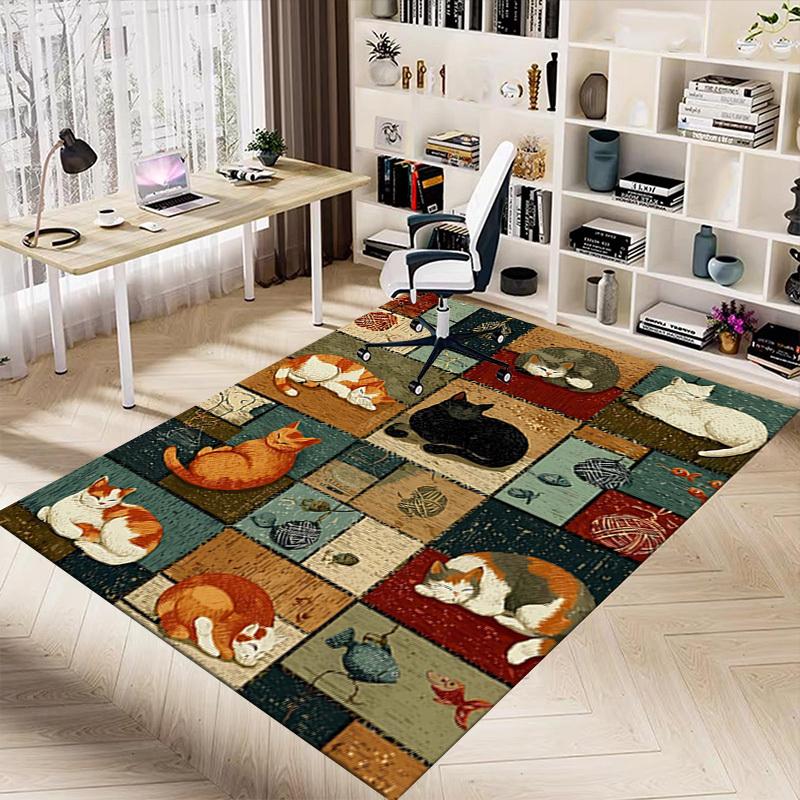 1PC cats quilt Extra Large Non-Slip Floor carpet, Office, family, bedroom, Studio Large Area Rug,Longlasting Material-J0399