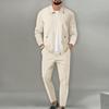 Men's Autumn Waffle Zipper Jacket & Casual Pants Set
