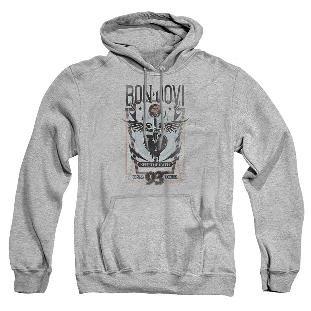 Bon Jovi Unisex Adult Keep The Faith Heather Hoodie