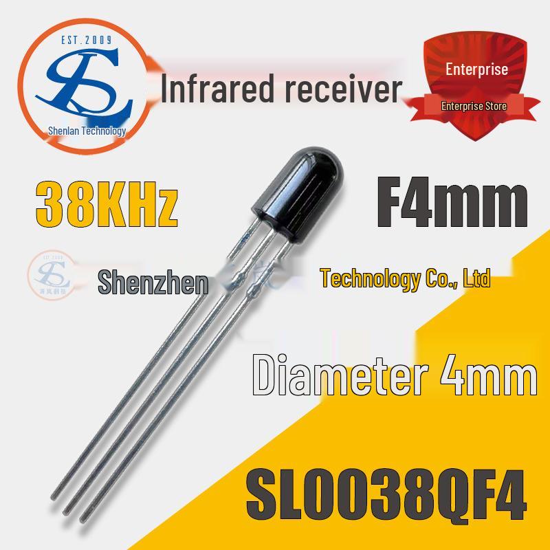 F4mm 38KHz Infrared Remote Control 4mm Cylindrical Receiver Head SL0038QF4 4mm Diameter Cylindrical Infrared Receiver Head