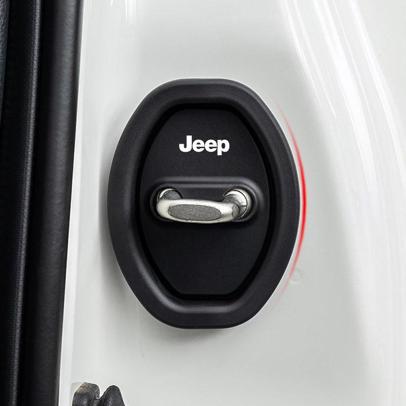 4Pcs Car Door Stopper Cover Door Lock Protective Covers For Jeep Renegade Wrangler JK Grand Cherokee WJ XJ Willys Compass Command