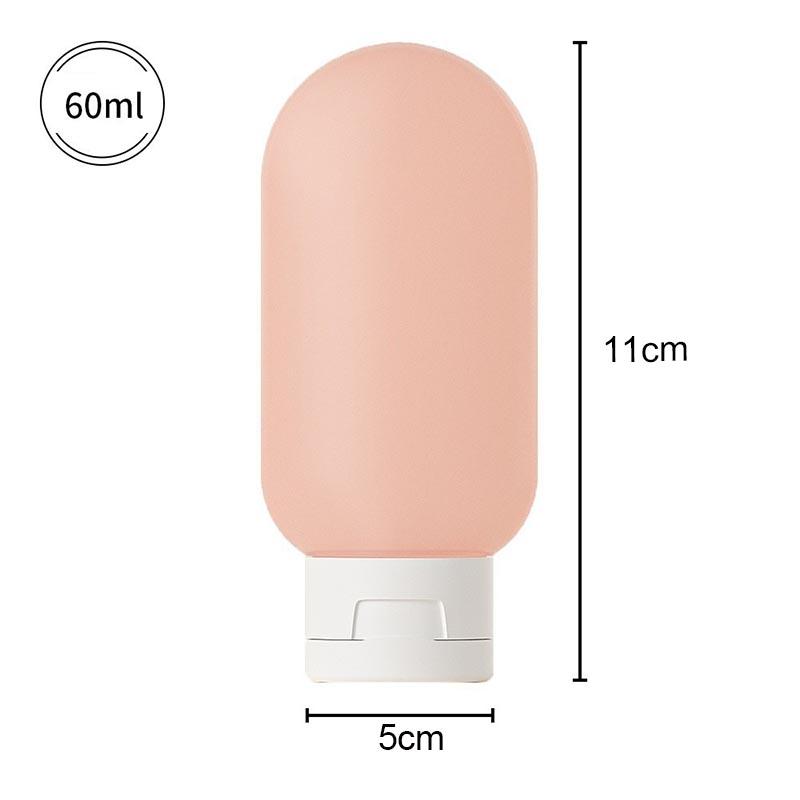 New 60ML Silicone Travel Bottles Travel Packaging Set Airplane Bottle Refillable Travel Bottle Shampoo Bottles Kit LXPTZ01