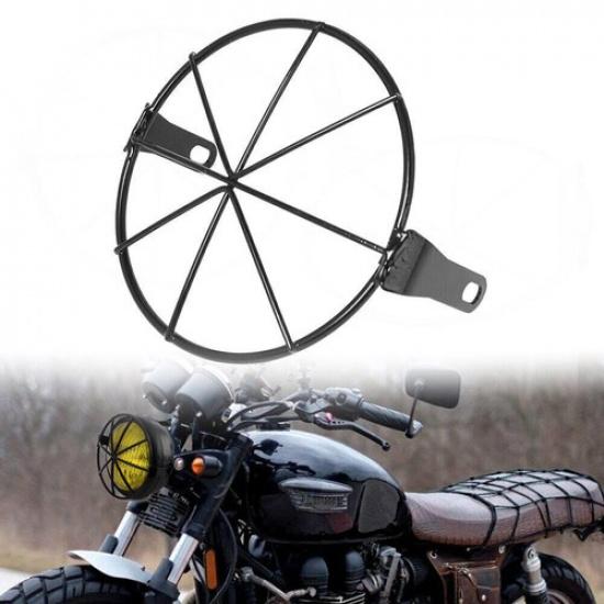1x Motorcycle Black Headlight Lamp Grill Fit For Harley Touring Chopper Bobber