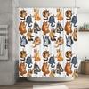 Cat Shower Curtain Cute Kitten Pattern Bathroom Decor Washable Waterproof Fabric Home Decor Vintage Animal Lover Gift Idea Wall
