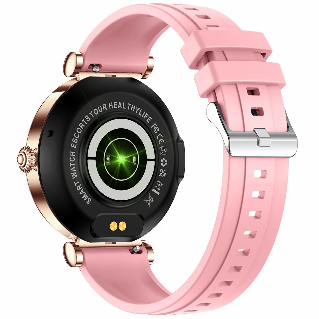 CF30 1.27-inch Silicone Strap Women Diamond Decor Smart Watch Health Monitoring Waterproof Smart Bracelet