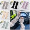 Lace Summer Sunscrean Sleeves Transparent Driving Arm Sleeves  Outdoor Sports