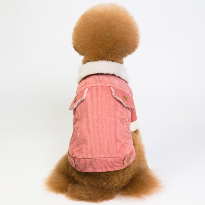 Warm Winter Dog Coat Fleece Lined Corduroy Pet Jumpsuit Pug French Bulldog Small Medium Large Dogs