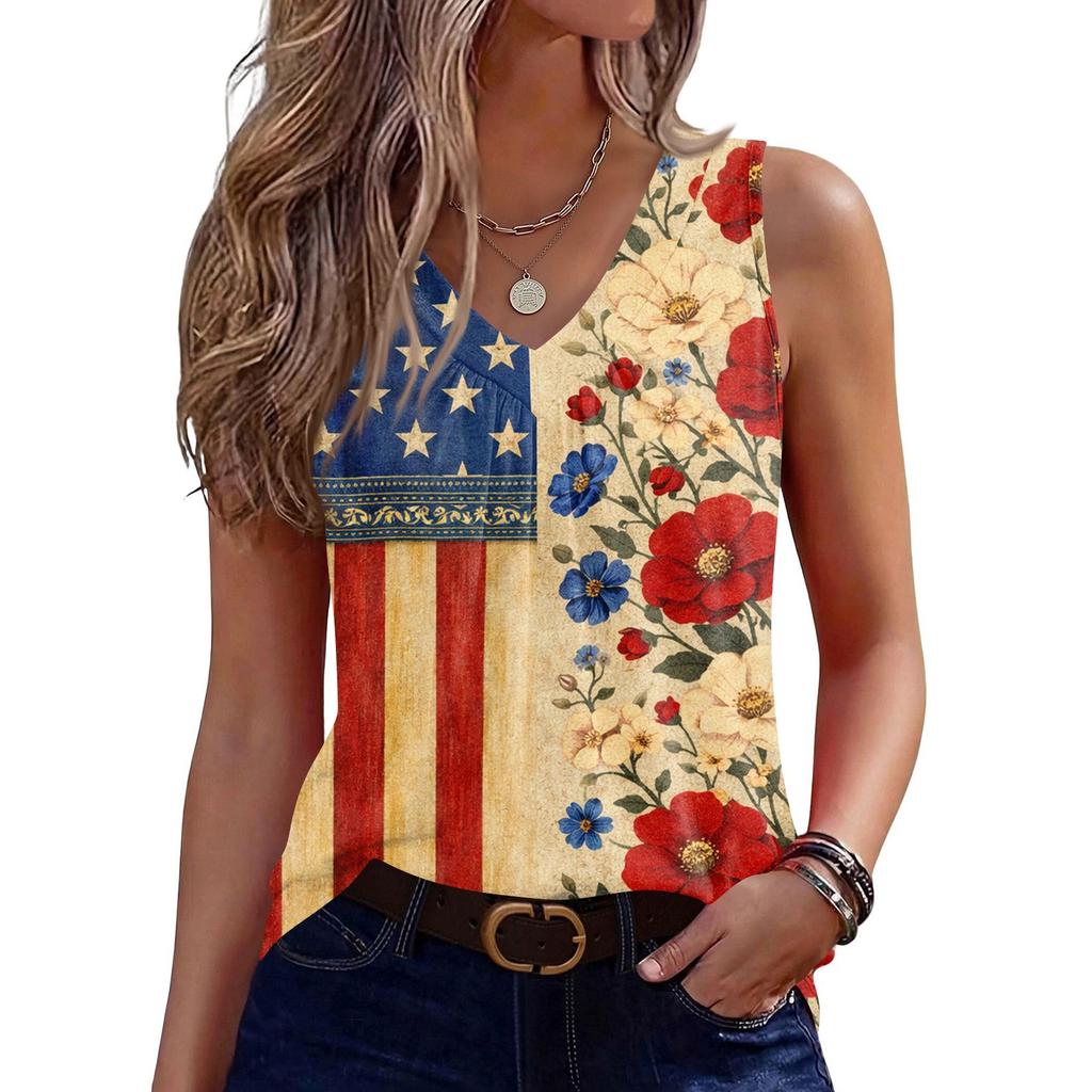 Womens Tank Tops Sleeveless Loose Fit Tops V Neck Pleated Shirts Basic Tees