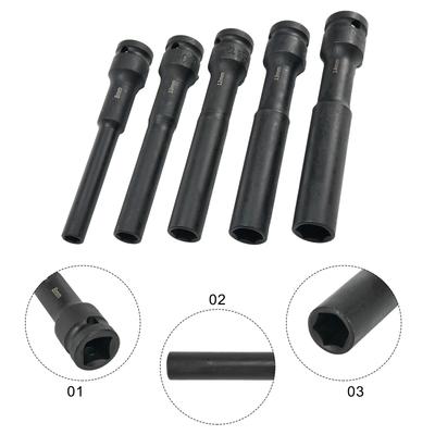 5 Piece 12 Inch Drive Wrench Hex Socket Head Adapter Set for Lithium and Air Tools with 1/2 Inch Interface Compatibility