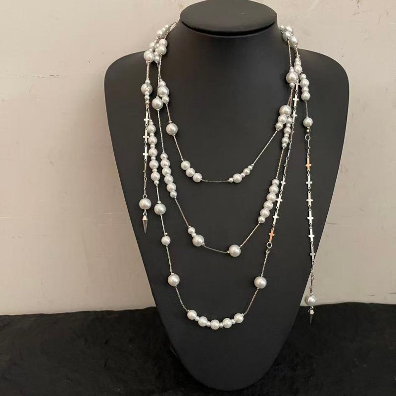 Irregular Pearl Layered Necklace - Spicy Girl Choker Style