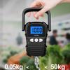 Digital Hanging Scale With LCD Readout, Handheld Weighing Tool, Metal S Hook, Wide Grip and Carry Handle for Outdoor Fishing Use, Black