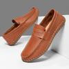 New Fashion Penny Loafter For Men Black Brown Patent Leather Casual Driving Shoes Male Slip On Soft-soled Walking Footwears