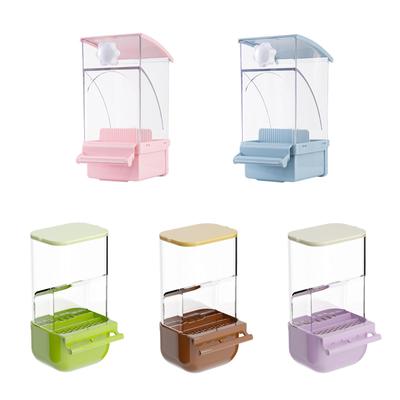 No Mess Bird Feeder Sturdy Automatic Parrot Feeder with Perch Cage Accessories Food Container for Budgies Canary Finch Cockatoo