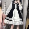 Alice In Wondeland Cute Women Lolita OP Dress Flouncing Lace Trim Japanese Harajuku Long Sleeves Doll Teen Dress Fairy Vestidos