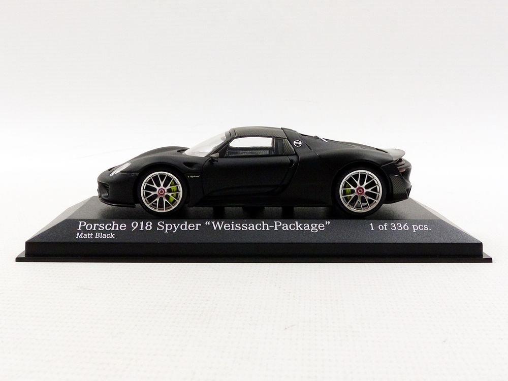 Minichamps Scale Porsche 918 Spyder Weissach Package 2015 Matte Black 1/43