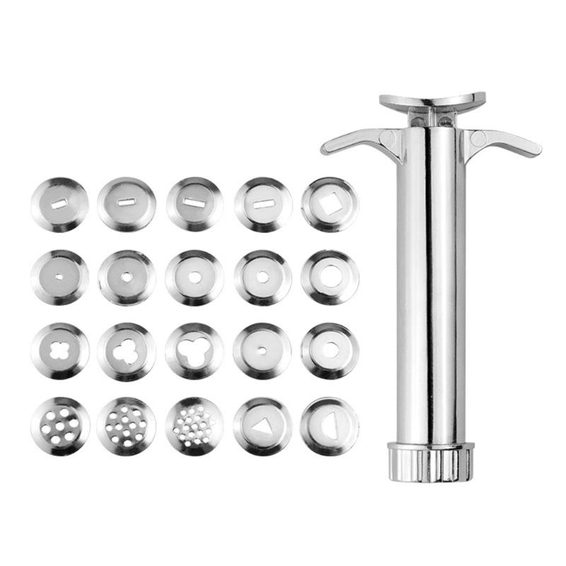 

Stainless Steel Clay Extruder with 20 Tip Sugar Paste Extruder Clay Cutter Tool For Fondant Cake Decorating Clay Craft 1
