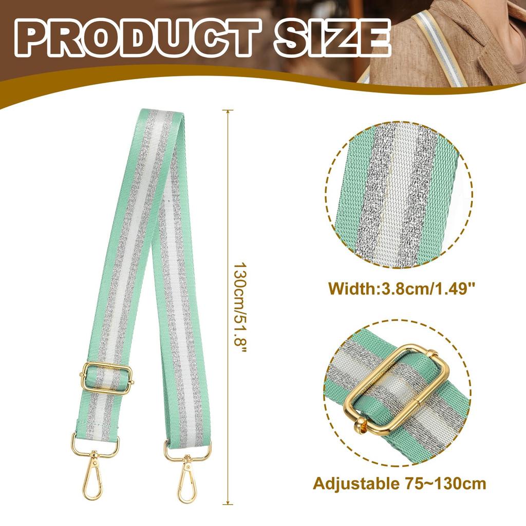 PATIKIL Purse Wide Shoulder Adjustable Crossbody Bag Strap for Universal Replacement Shoulder Bag Strap for Canvas Guitar Bag Light Green Strap,