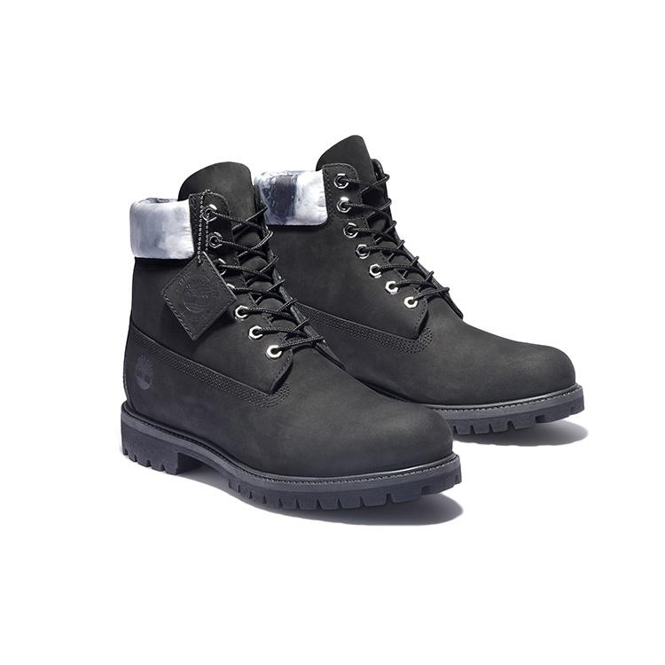 Timberland Premium 6 Inch Waterproof Boots 'Black Nubuck with Grey Camo Collar' Men's A2NCJ001
