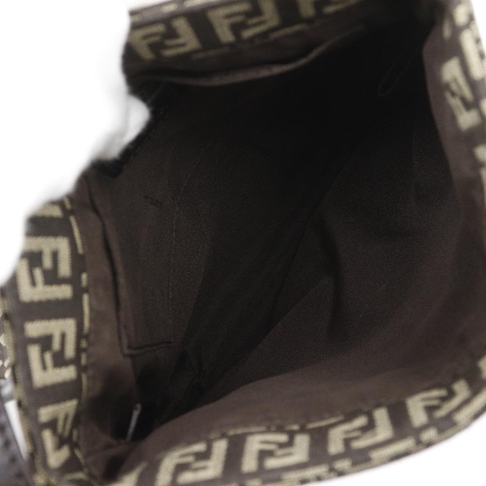 FENDI Zucchino Shoulder Bag Brown Nylon canvas Women Used