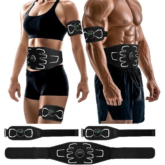 Elektronischer Muskelstimulator - Tragbarer batteriebetriebener Bauchmuskelstimulator Muskeltoner für Muskelaufbau, EMS Bauchmuskelmaschine, Fitness Krafttraining Workout