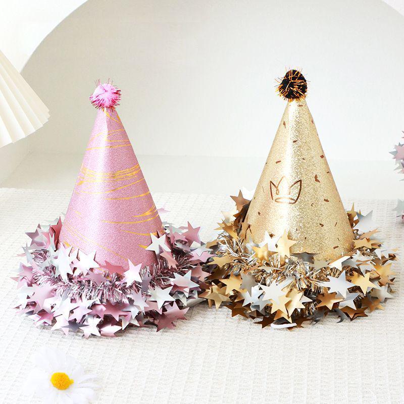 Creative Cartoon Pompom Birthday Hat for Selfies - For Adults & Babies