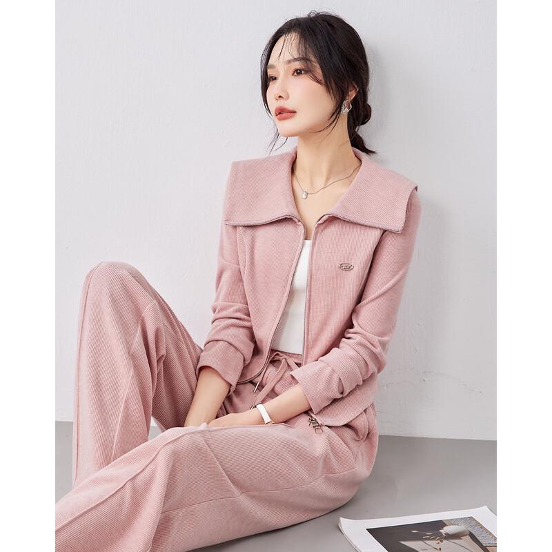TERRE BLEUE Women's Casual Lapel Cardigan & Wide-Leg Pants Set